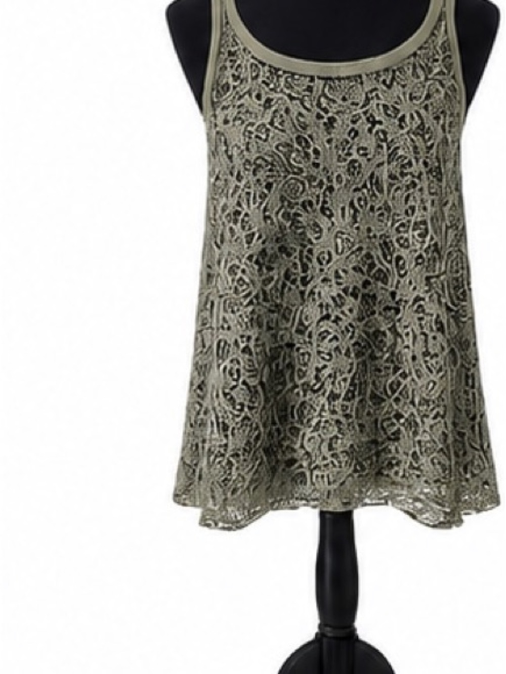 Banana Republic Heritage Collection Olive Green Lace Tank Top Small Boho